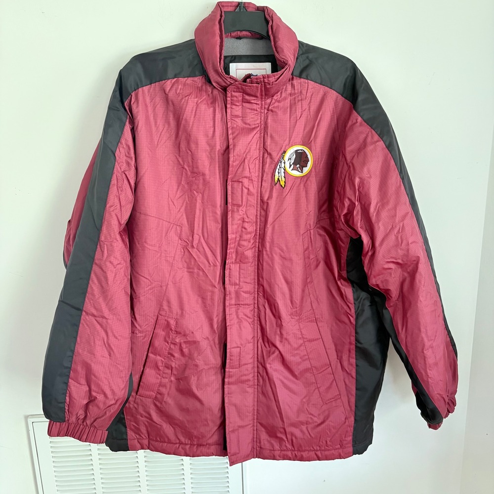 NFL Washington Redskins Heavy Winter Jacket Mens Burgundy M Puffer Coat